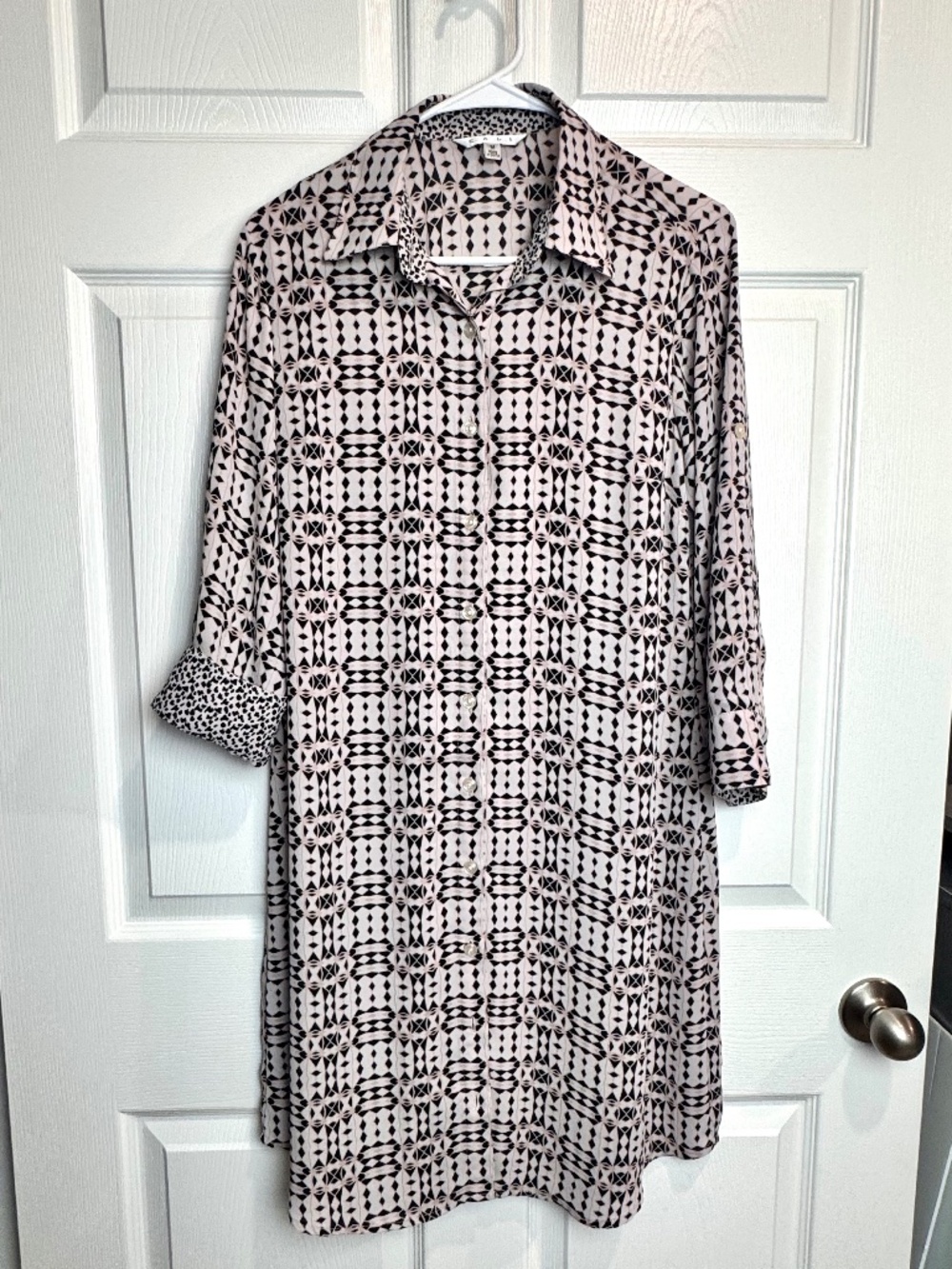 Cabi Colony Club Geometric Shirt Dress Size Medium EUC